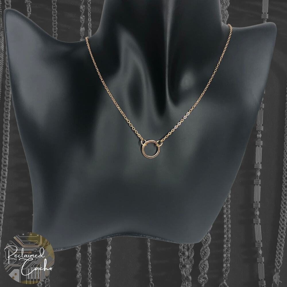 Gold Circle Charm Necklace